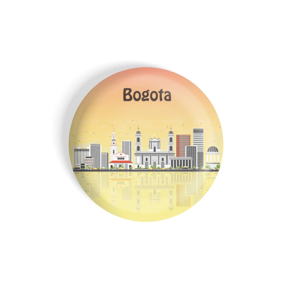dhcrafts Round Fridge Magnet Multicolour Places Bogota Capital Of Colombia Glossy Finish Design Pack of 1 (58 mm)
